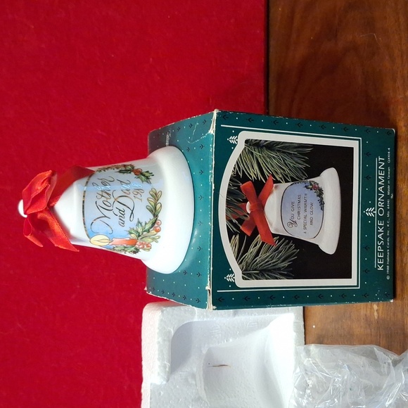 Hallmark Christmas ornament fine porcelain Bell Mother and Dad 1988 - Picture 3 of 7